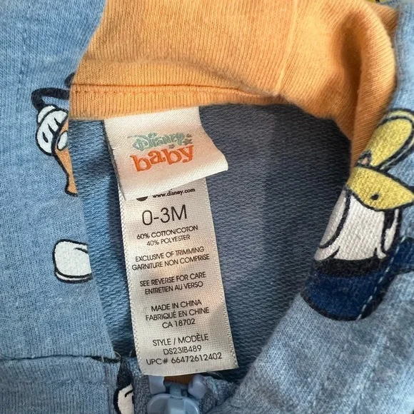 Disney Baby Mickey Mouse Hooded Romper w Ears 0-3M Boy - Picture 4 of 4